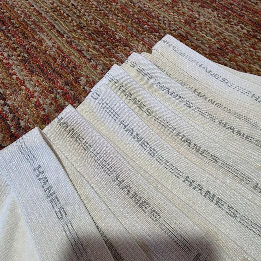 Hanes‎ Mens 7 Pack White Briefs Underwear Size 36 Cotton Full Cut Vintage 90s